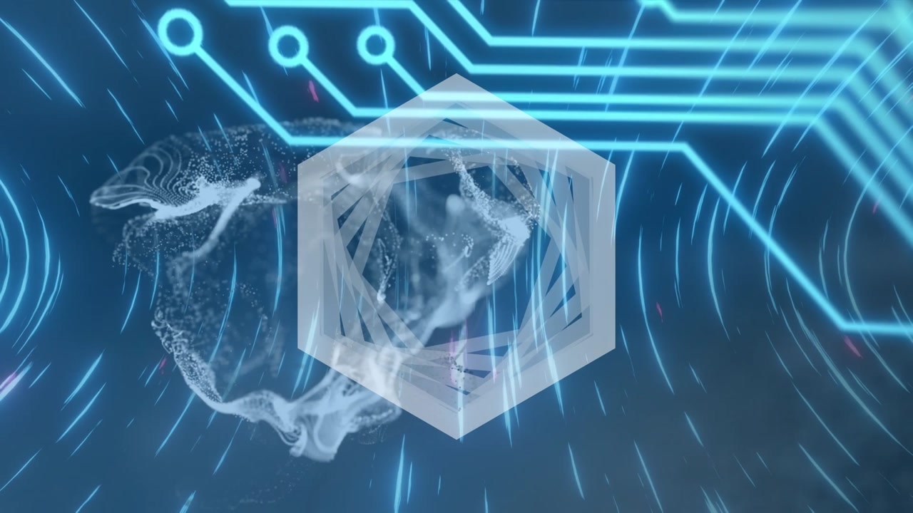 Animation of moving shapes over light trails