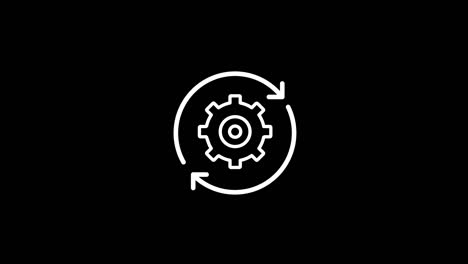 gear and refresh icon animation. alpha matte