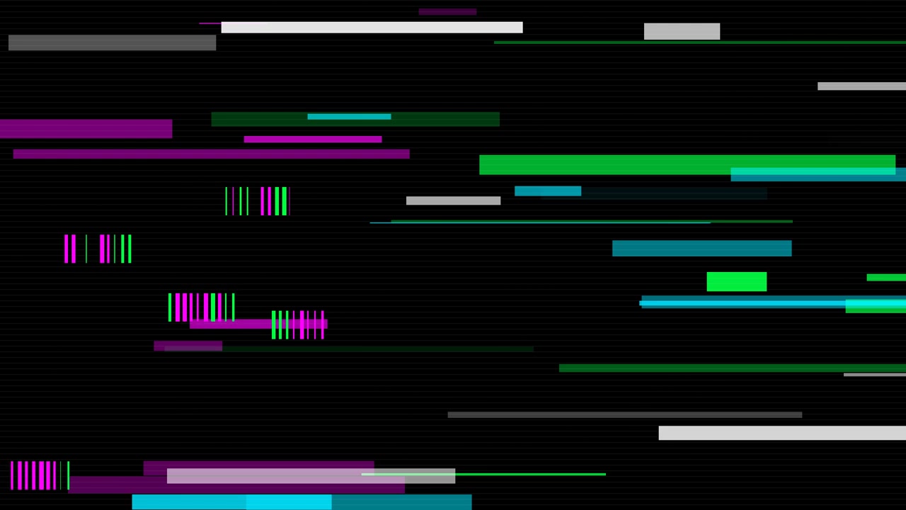 Digitaler Glitch-Effekt mit sich bewegenden bunten horizontalen Linien