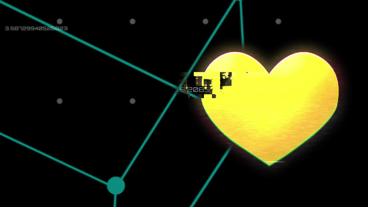 데이터 처리 및 모양에 대한 심장 아이콘의 애니메이션