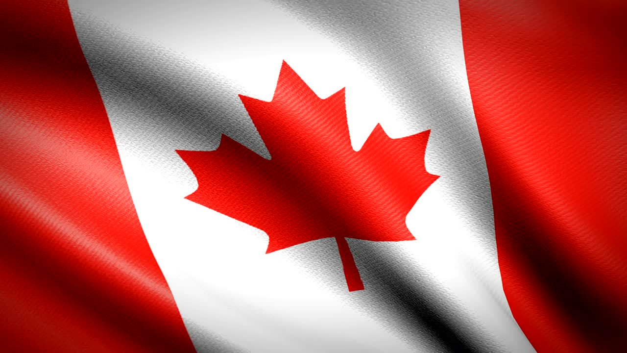 la bandera de canadá. animación de bucle sin costuras. video de alta definición en 4k