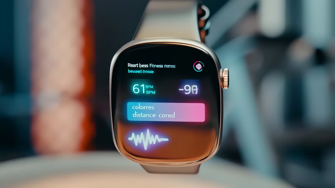 Smartwatch displaying health metrics