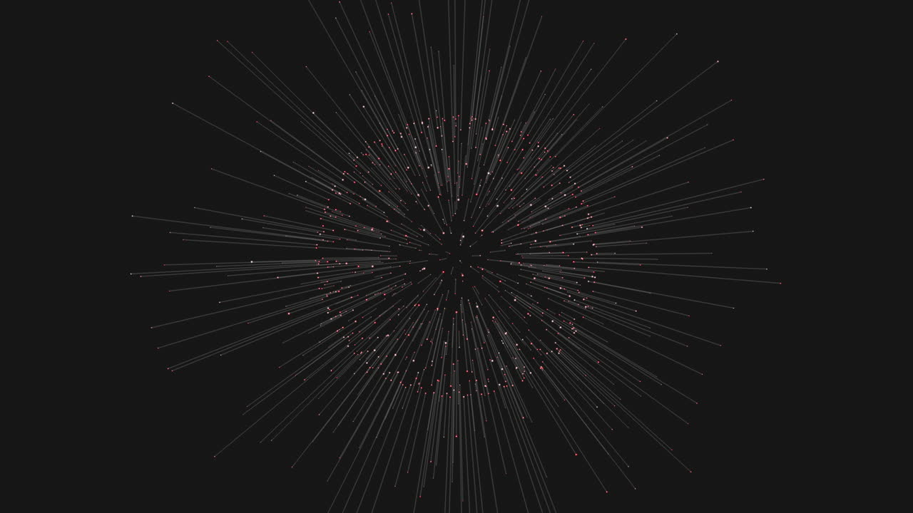 어두운 공간에 네온 점이 있는 추상 미래 영역