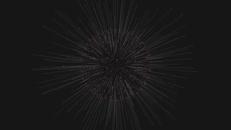 Abstract futuristic sphere with neon dots in dark space