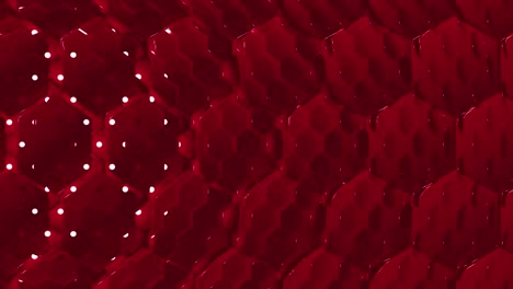 red hexagons background 4k