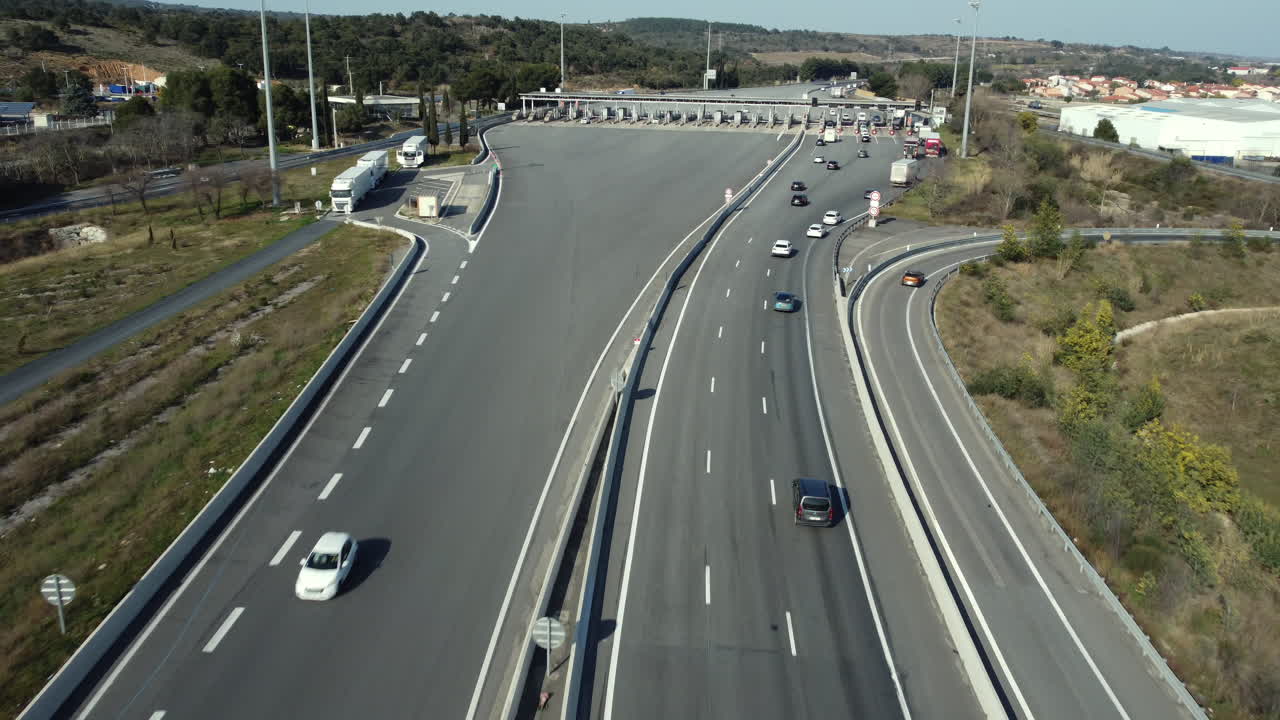 Highway Toll Plaza Aerial View