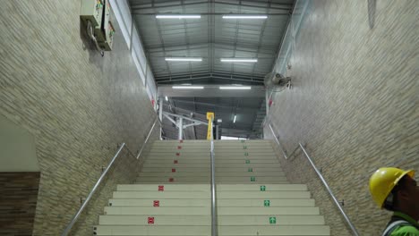indoor staircase in a public transport station