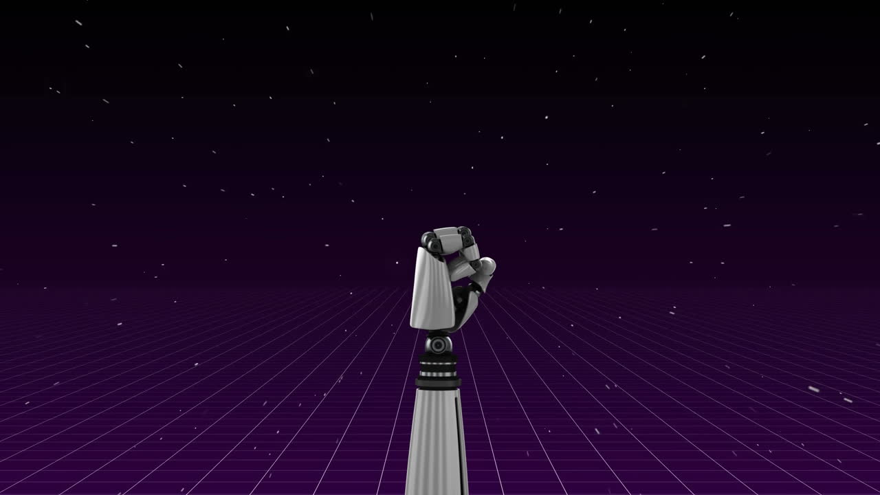 animación de prueba del brazo del robot gris