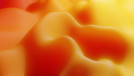 stylish abstract looped background, changing surface of soft translucent material like peach jelly. creative soft bright 3d bg with inner glow for festive events 4k. red orange yellow gradient.