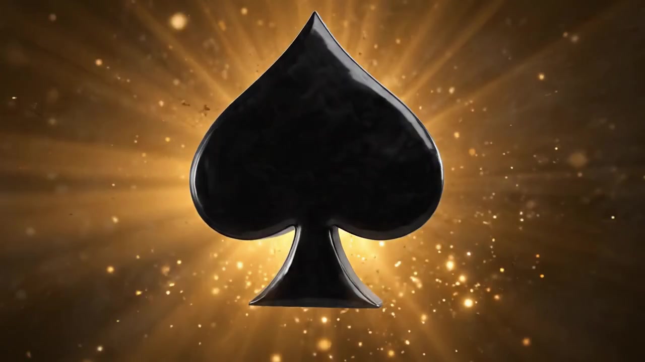 A Rich Visual Experience Featuring a Glossy Black Spade Icon Against a Mysterious Dark Background, Evoking Intrigue and Anticipation in the World of Card Games