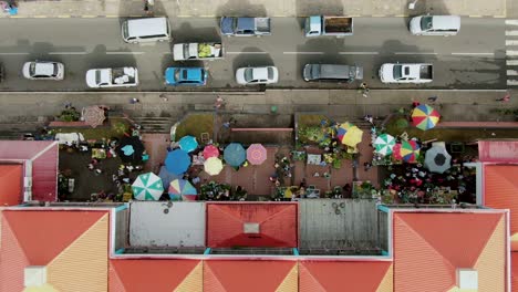 busy small local market locating in the city of castries saint lucia