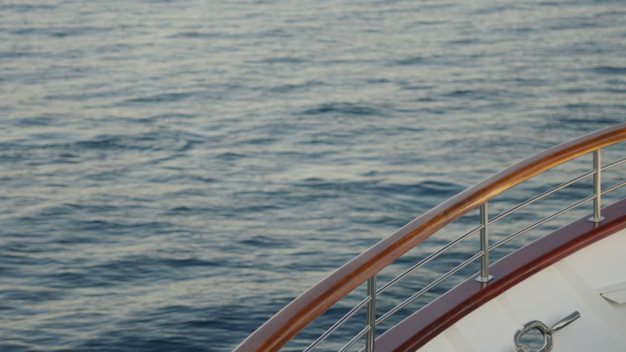 Calm Ocean Waves From The Yacht. - static shot