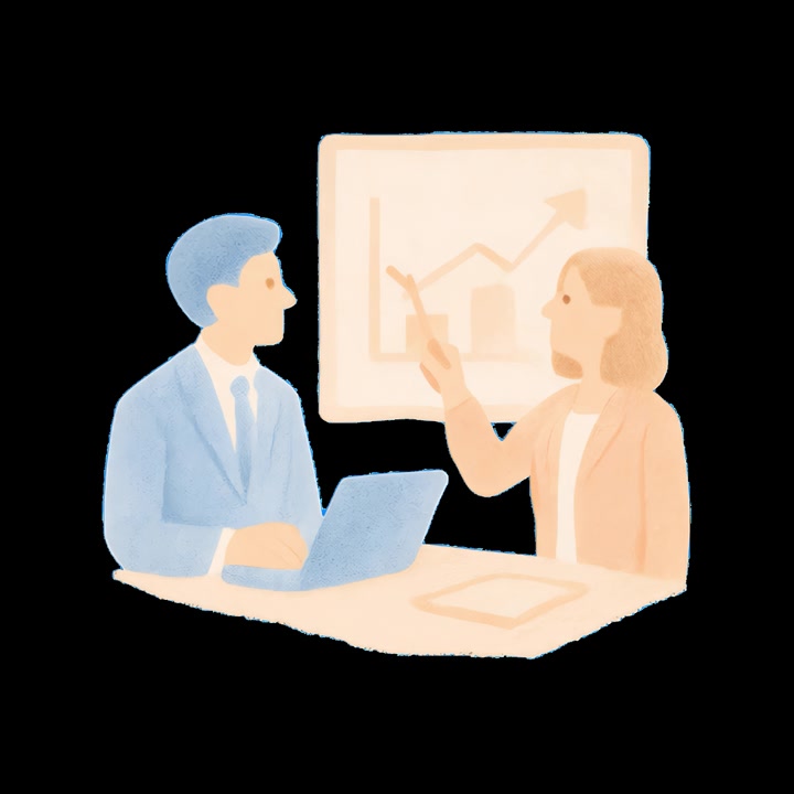 Business Professionals Discussing Growth Chart in Office Meeting
