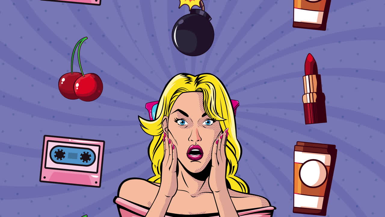 Aksesuarlı Pop Art Kadın