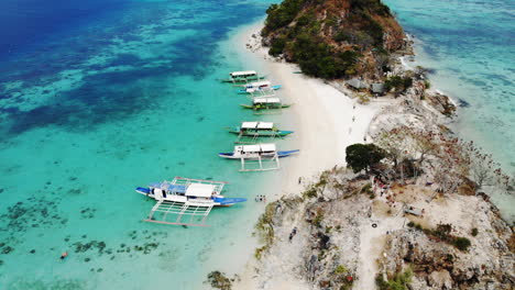 Aerial-view-of-tropical-beach-on-the-Bulog-Dos-Island,-Philippines-9