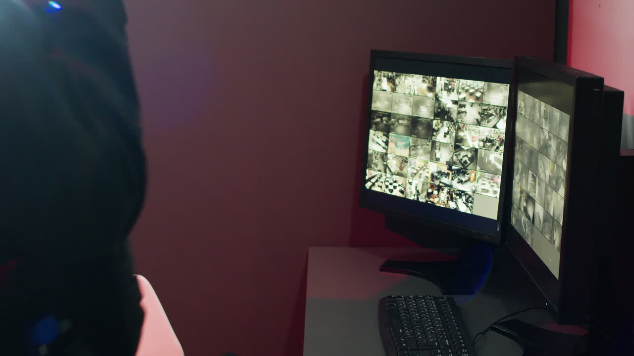 Safety guard working in a room