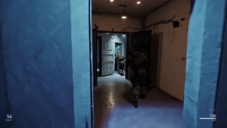 tactical action in a building interior
