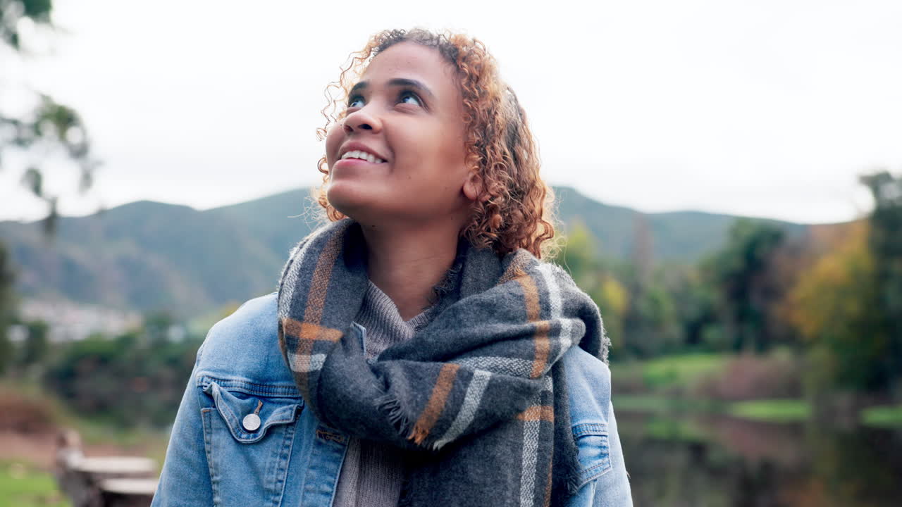 Hiking, looking up at view