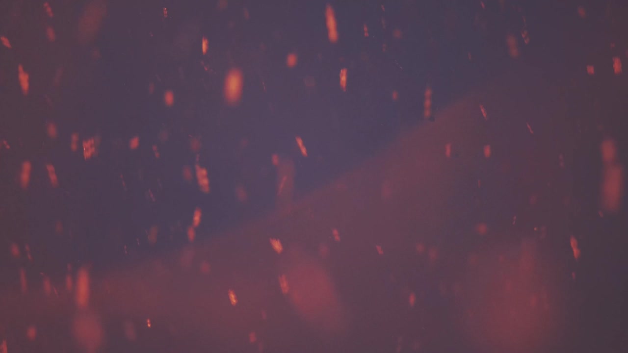 snowflakes falling with the lamp shining above