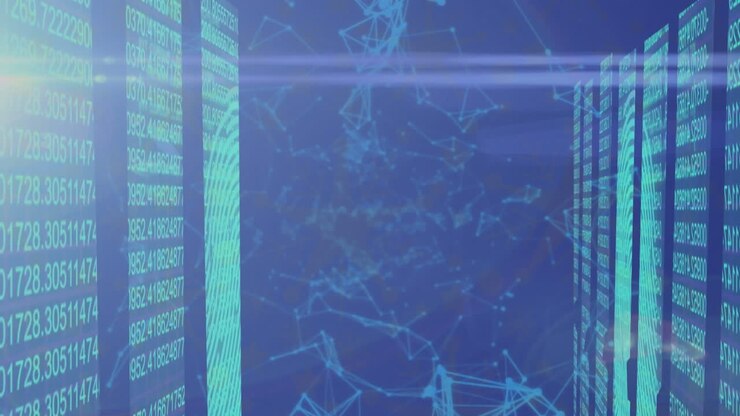 Animation of networks of connections and financial data processing