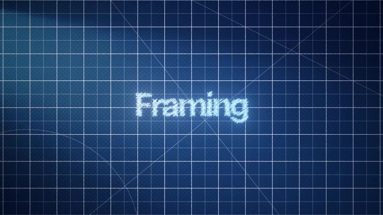 Glowing Framing Text on Blue Grid Motion Graphics Background