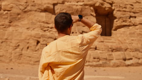 tourist visiting hisorical site in abu simbel