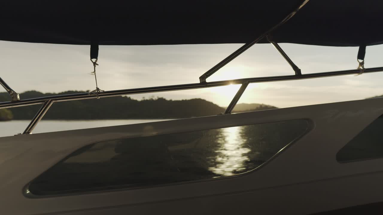 View from the ship deck and see views of the sun light, Langkawi, Malaysia