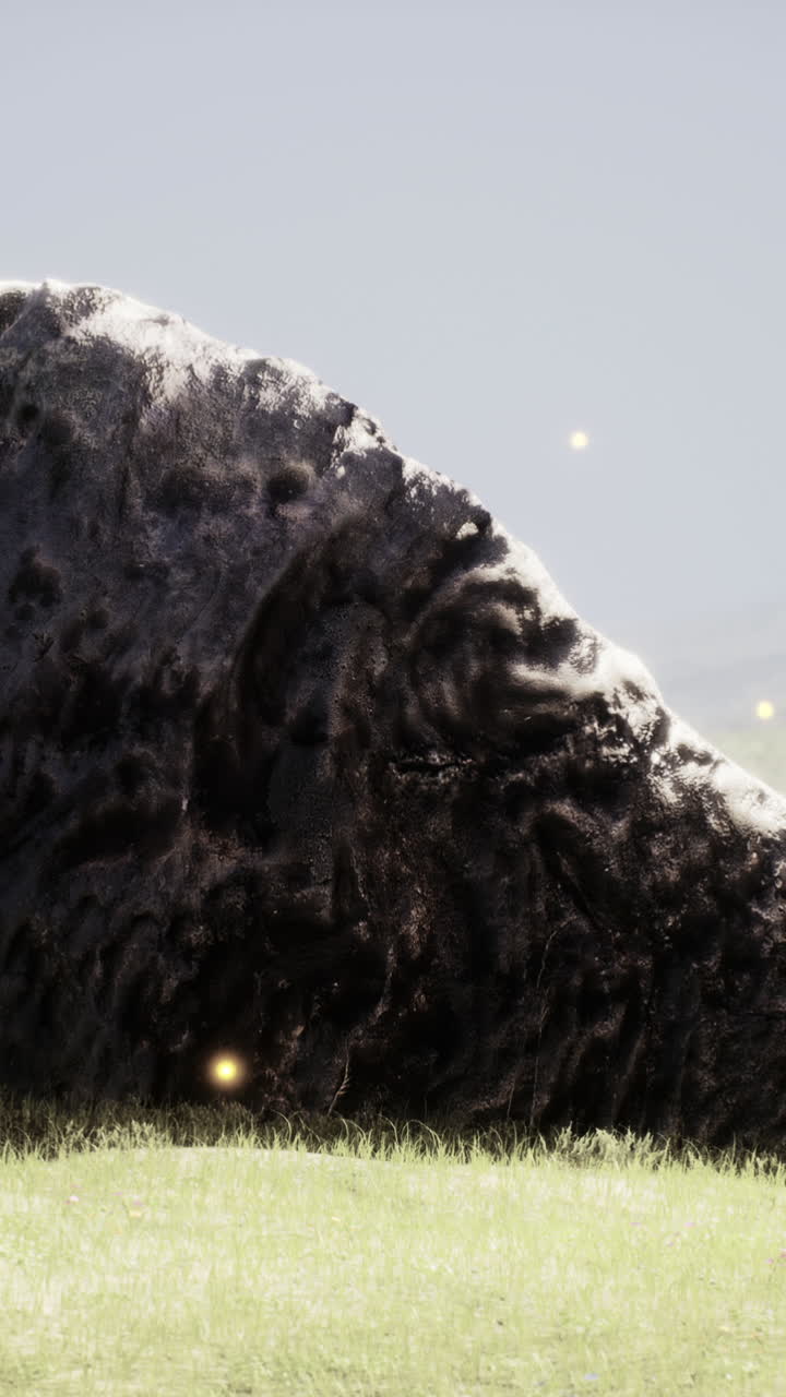 에 있는 어두운 바위