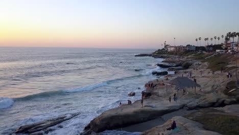 Slow-motion-over-the-coastline-a-bird-flies-through-the-picture