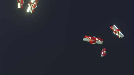 futuristic shape, flying, animation of an abstract objects. dynamic technology concept background.