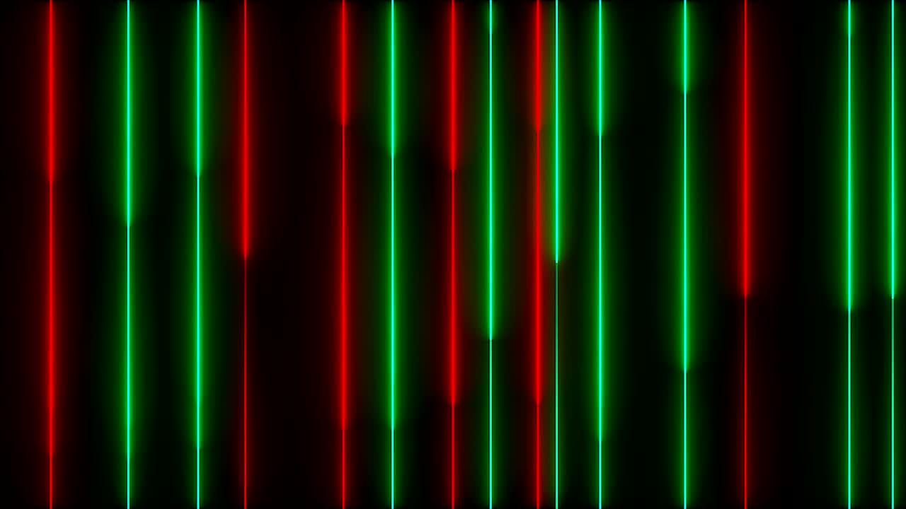 muchas líneas verticales de iluminación de neón, telón de fondo generado por computadora abstracta, renderizado en 3d