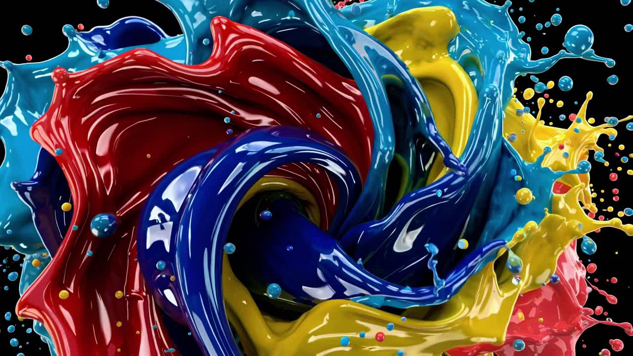 A vibrant splash of colorful paint brings dynamic artistry to life, showcasing an array of vivid and engaging shades