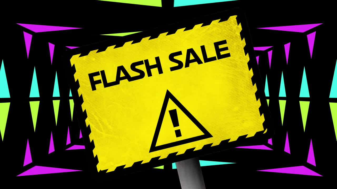 파란색 배경에 플래시 판매 표지판