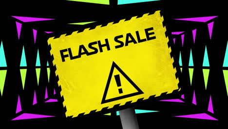 signo de venta flash en fondo azul