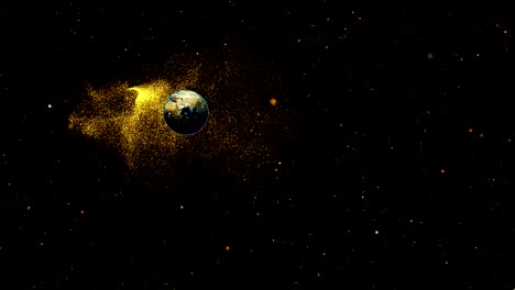 simulation of the earth's motion in the black space