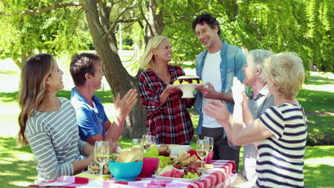 family having a birthday party