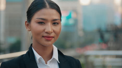 confident businesswoman in city