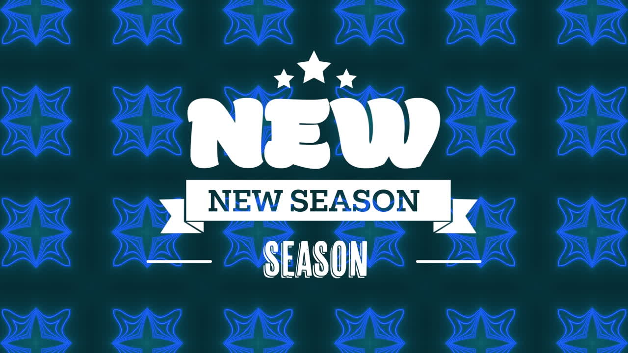 검은색 바탕에 새 시즌 텍스트의 애니메이션