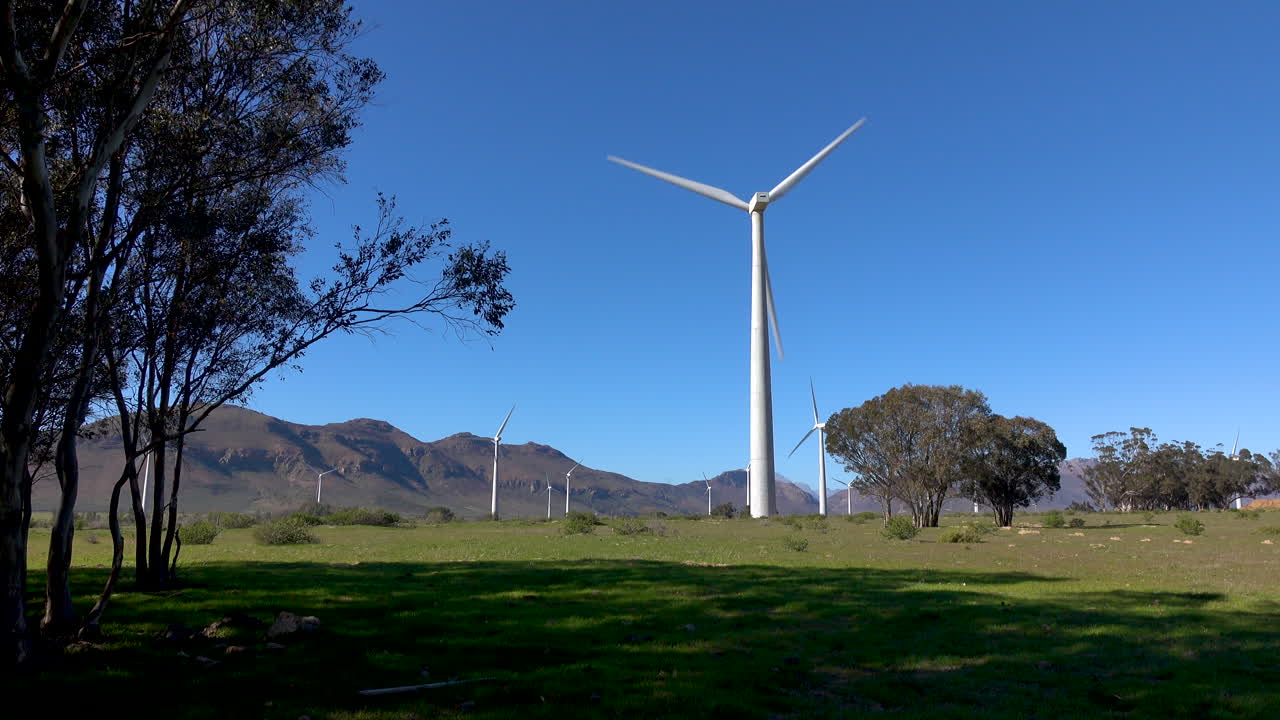 풍력 터빈 농장 내륙 남아프리카