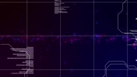 animación del procesamiento de datos en el espacio digital