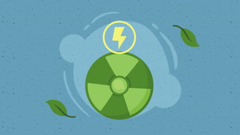 nuclear symbol green eco friendly animation