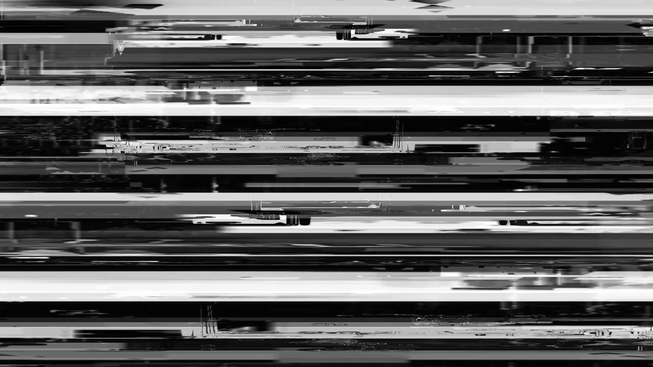 Abstract Black and White Digital Glitch and Static Noise