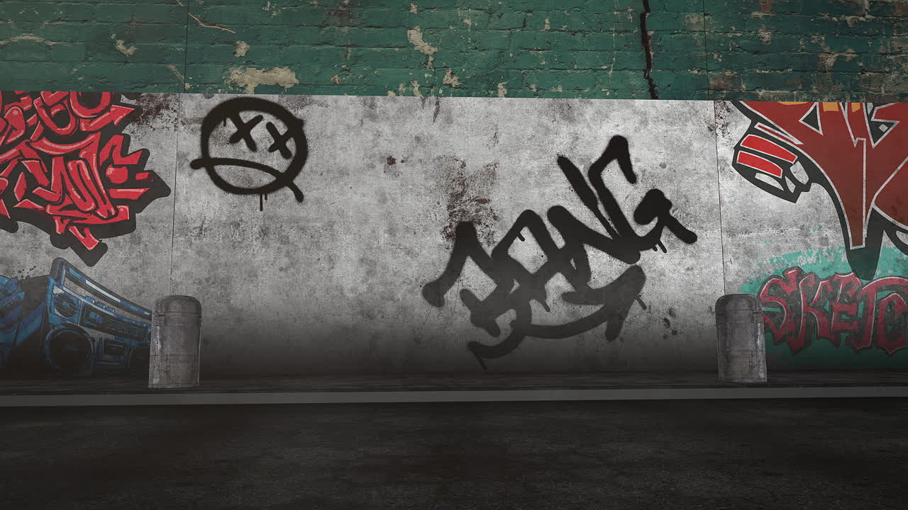 graffiti callejero en la pared del edificio en la ciudad 2