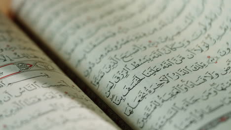 close-up of an open quran