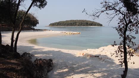 Empty-rocky-beach-at-golden-hours-in-Croatia