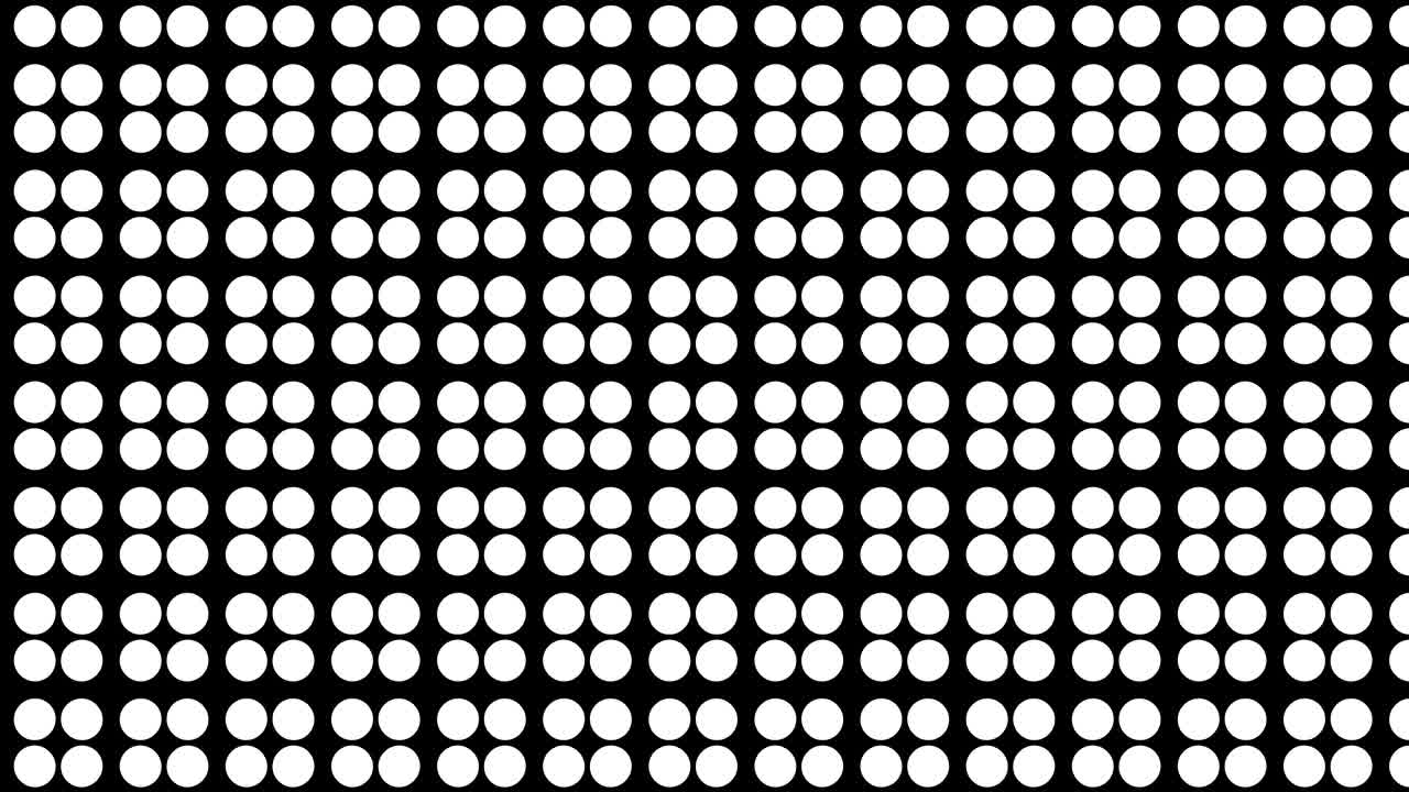 Motivo video grafico 2D che si muove verso il basso a destra con zoom, composto da disegni e forme con texture multicolori