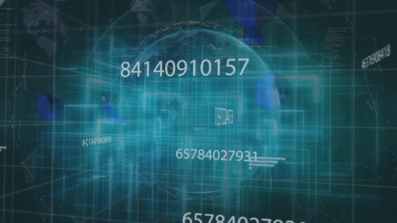 Digital Globe with Floating Data Streams and Analytics