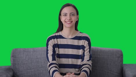 Happy-Indian-girl-smiling-to-the-camera-Green-screen