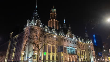 rotterdam city hall at night