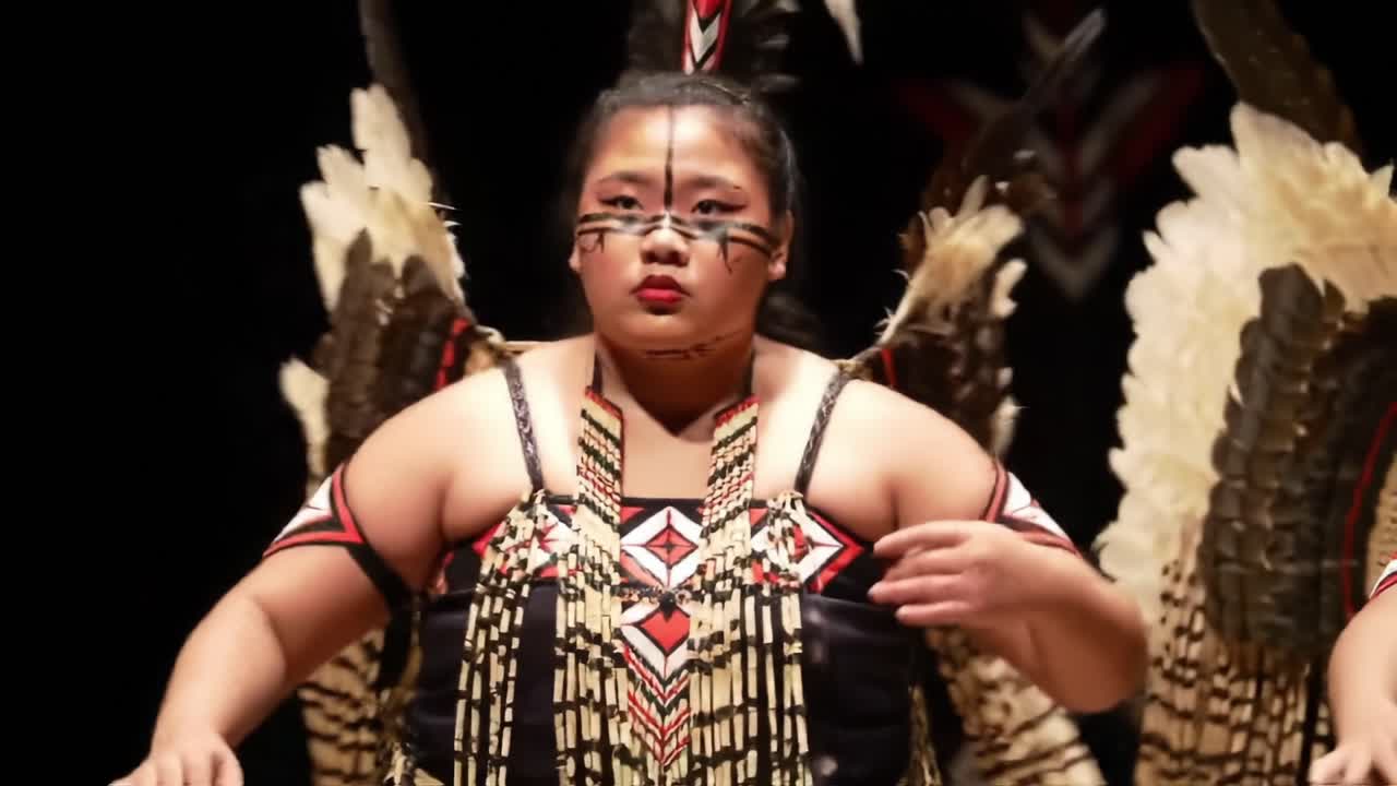 Traditional Dance Performance Showcasing Cultural Heritage and Artistic Expression Through Costume and Movements in a Captivating Stage Setting